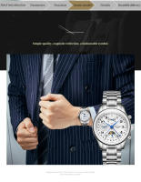 Reloj De Pulsera De Lujo Para Hombre GUANQIN 2025 Acero Inoxidable Impermeable Con Fase Lunar Y Calendario Marcas Arábigas Cristal De Zafiro - details 9