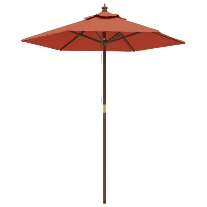 Sombrilla de Jardín con Poste de Madera terracota 196x231 cm - 1