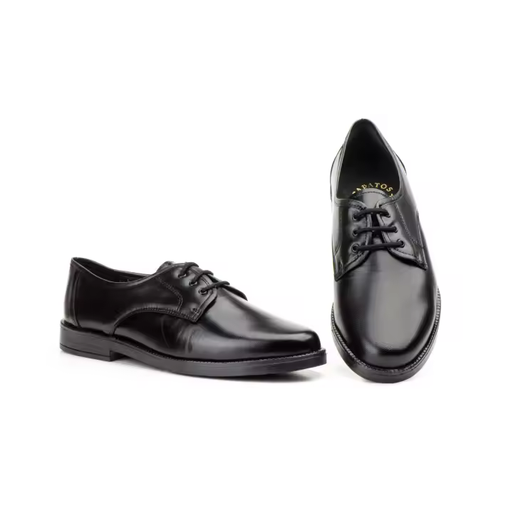 120 Negro  Hecho en España Zapatos Hombre Piel Negro Cordones Numeración: 38-46 Marca: Calidad Zapatos de hombre tipo derby Material exterior de piel negra Materila interior textil y piel  Plantilla de piel Suela de goma antideslizante Colo - 1
