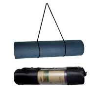 Ociodual Esterilla Yoga antideslizante con Correa de hombro y Bolsa de Transporte, Pilates, Fitness, Yoga mat, TPE Ecológico + Algodón, Colchoneta gimnasia, Azul Claro/Oscuro, 183cm X61cm X6mm - details 5