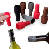 Tapa De Botella De Vino De Silicona Reutilizable En 4 Colores Creativos Herramientas De Cocina Tamaño 7*2.8cm - details 0