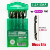 LAOA Set De 10 Piezas De Puntas De Destornillador 65mm Slotted Phillips PH2 Para Taladro Eléctrico Acero De Aluminio Magnético Sin Mango - details 2