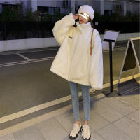 Abrigo De Lana De Oveja Gruesa Para Mujer Invierno Cuello Erguido Faux Peluche Cálido Con Cremallera Y Mangas Largas Ropa Exterior Casual - details 4