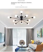 Lámpara De Techo Vintage Con Varios Candelabros E27 6/8/10 Cabezas Negro/Blanco/Oro Para Sala De Estar / Comedor Lámpara De Techo LED Vintage Self-Contained Metal Painted - details 3
