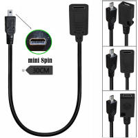 Cable De Datos Y Suministro De Energía USB Tipo-C/Mini USB 5P/Micro USB 5P Hembra a 8-Pin Mini B Macho 0.3m Para Cámara MP3/MP4 Y Dispositivos Móviles - details 0