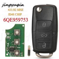 Llave De Coche Jingyuqin 3Botones 6QE 959 753 Flip Remote 434MHz Para Volkswagen VW Fox Gol Sharan 2010+ Saveiro2009-2012 6QE959753 - details 0