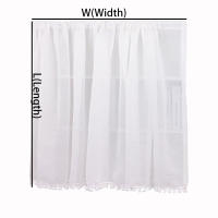 Cortina De Cocina Corta Blanca Sólida Estilo Moderno Con Cuentas Y Rodillo De Encaje Para Armario Y Ventana Material De Poliéster 100% - details 0
