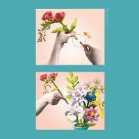 Bloques De Construcción De Bouquet De Flores Eterna Rosa Y Girasol Modelo De Planta Con Vaso Juguete DIY Para Niños Regalos Creativos Decoraciones De Escritorio - details 13
