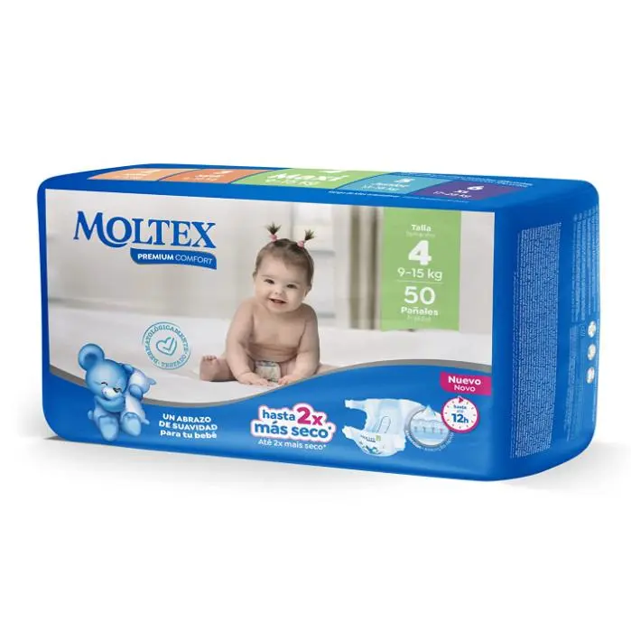 Moltex Pañal Premium Confort T4 9-15kg 50 pañales, Pack de 1 - 1