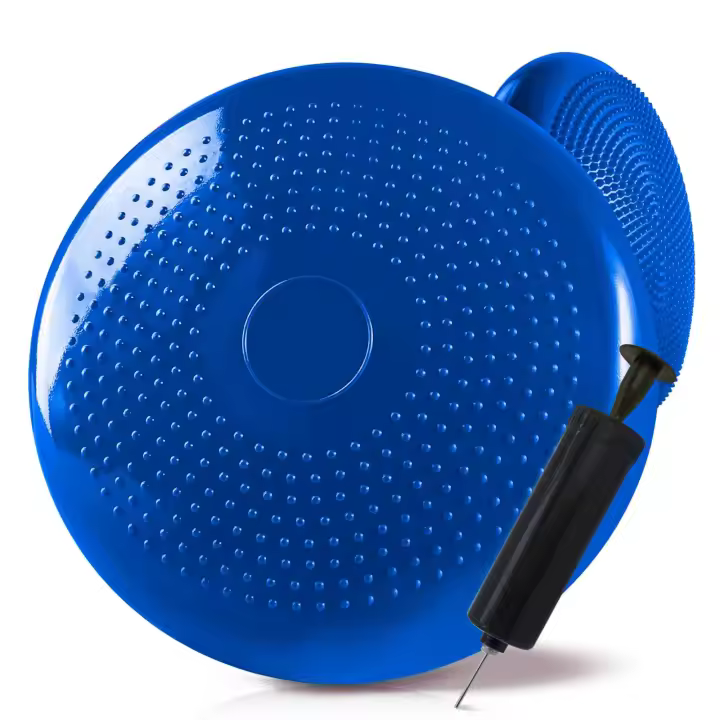 Ociodual Cojín Hinchable Azul Disco con Bomba Goma PVC para Fitness Yoga Pilates Coordinación Rehabilitación Equilibrio - 1