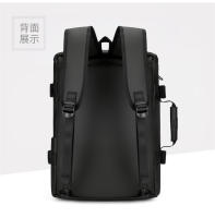 Mochila multifuncional, bolso de hombro para hombre, bolso de cuero para computadora portátil, bolso escolar para estudiantes, estilo universitario, color negro - details 25