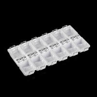 Caja Vacía Para Decoración De Uñas Con 12 Celdas Para Rhinestones Piedras Preciosas Y Accesorios De Joyería En Colores Transparente Rosa Negro Y Blanco - details 1
