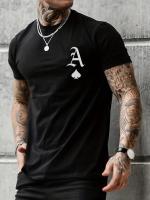 Camiseta De Algodón 100% Para Hombre Verano Estampado De Letra a Cuello Redondo Manga Corta Ajustada Suelta Casual - details 6