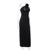 Vestido Largo Elegante De Hombros Descubiertos Con Aros Candyhot Vestido Bodycon Para Fiesta Club Ajustado a La Cintura Para Mujer Vestido De Noche - details 7