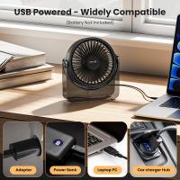Ventilador de escritorio Pequeño USB-[Diseño estético] Mini mate pero powerful portátil ultra Silencioso 3 velocidades ventilador personal de esritorio para Viajes al Aire Libre, dormitorio - details 0