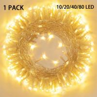 Luces De Cadena LED Impermeables Para Decoración De Navidad Y Fiesta 1 Pack 10/20/40/80 Piezas Controladas Por Batería Para Jardín Dormitorio Y Árbol - details 6