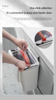 Basurero De Pared Montado Para Cocina Y Baño Con Tapa Deslizante Material PP Blanco/Gris 9L/7L Recipiente De Almacenamiento Rectangular - details 3