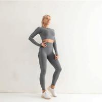 Conjunto De Yoga Para Mujer Ropa Deportiva De Gimnasio Con Top De Manga Larga Y Leggings De Cintura Alta Fitness Sports - details 18