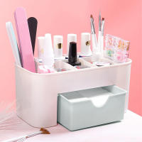 Organizador De Uñas YIKOOLIN Para Mesa Caja De Almacenamiento De Maquillaje Con Compartimentos Para Brochas Joyería Labiales Y Máscaras Tamaño 20x10x9.7cm - details 0