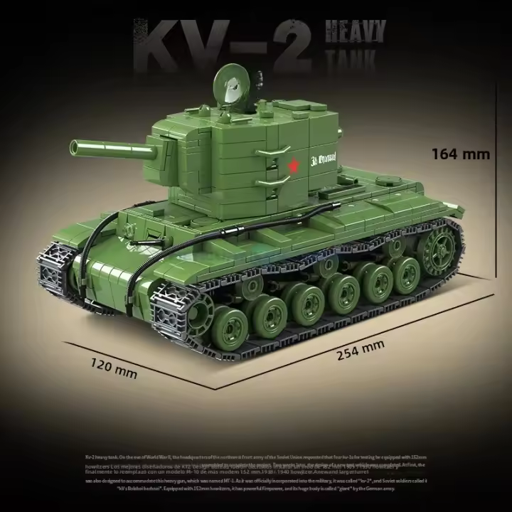 Bloques De Construcción De Tanque Pesado KV-2 Del Segundo Mundo War II Juguete Colección Para Niños Regalo De Navidad Y Cumpleaños - 1