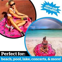 Toalla de playa piscina redonda en forma de donut diámetro 150 cm ，La Manta De Playa ，Toalla de ducha redonda, Color rosa , Toalla gigante diseño de donut 150 cm - details 2