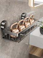 Estante De Baño De Succión Sin Perforar Organizador De Pared Para Ducha Y Lavabo Soporte Para Shampoo De Aluminio Espacial Gris Armario De Baño - details 7