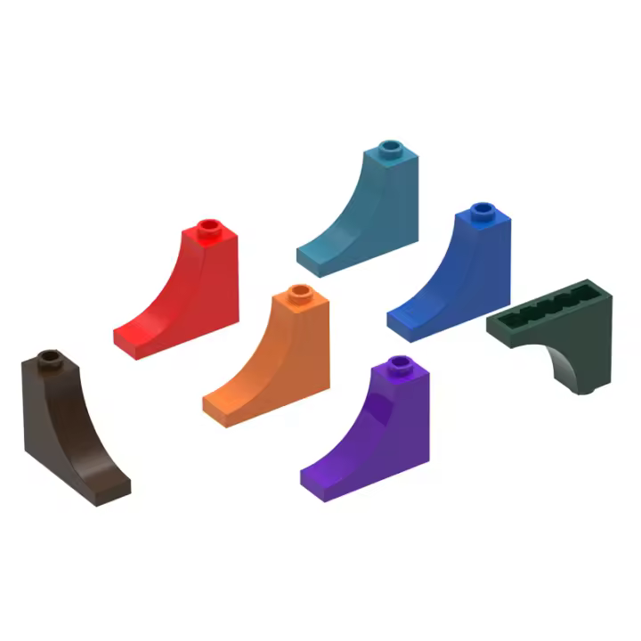 Wange 82Pcs Bloques Compatible Con Bloques Curvos 1x3x2 Invertido Para Juguetes Educativos De Niños Accesorios De Color Para Construcción Creativa - 1