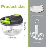 Manual procesador de alimentos vegetales Chopper, cortador de cebolla cortador Dicer Grinder, ajo Chopper Press, licuadora cortar cebollas (520ML) - details 4