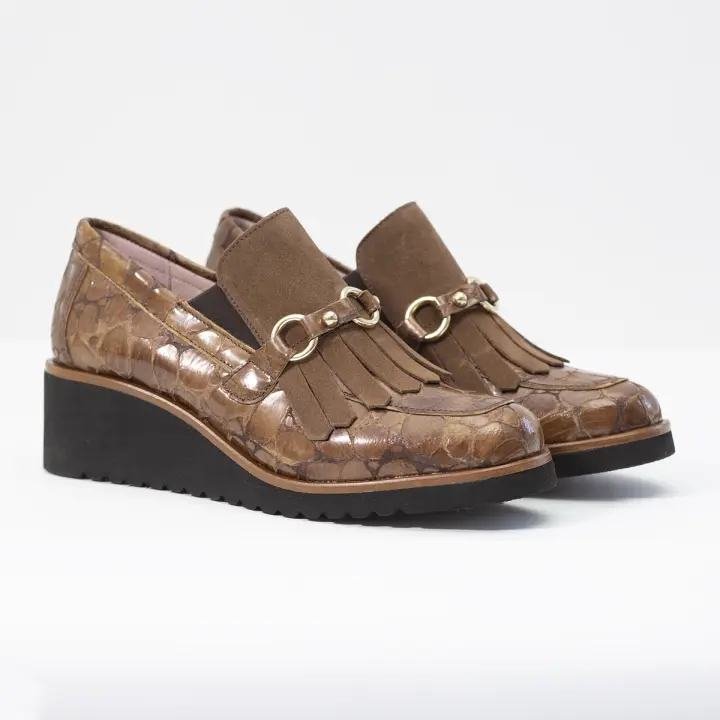 Zapato Mujer Mocasín Piel Grabada Toledo Nival - 1