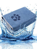 Toalla De Baño Para Mascotas De Microfibra 35x75/70x140CM Absorbente Y Secado Rápido Teléfono Grueso Para Perros Y Gatos Bordado Super Suave - details 2