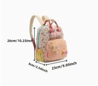 Strawberry Printed Canvas Backpack - Cute dopamine contrast color backpack, beautifully decorated, perfect for outdoor travel, also an ideal gift for Christmas, Halloween, Easter and Thanksgiving. - details 0