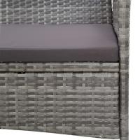 vidaXL Set de muebles de jardín 4 pzas y cojines ratán sintético gris - details 6