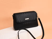 Bolso De Hombro Negro Para Mujer De Cuero PU Color Sólido Bolso Cruzado Mensajero Monedero Mano Bolsos De Moda - details 7