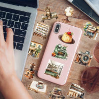 50PCS Pegatinas Creativas De Café Retro Para Teléfono Móvil Maleta Patines Altavocesvasos De Agua PET - details 5