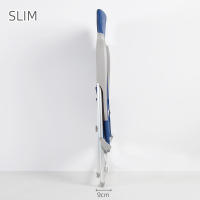 Silla de playa plegado slim Aktive, reclinable 6 posiciones antivuelco azul marino, medidas 47x66x107cm, aluminio, peso máx. 110 kg. - details 1