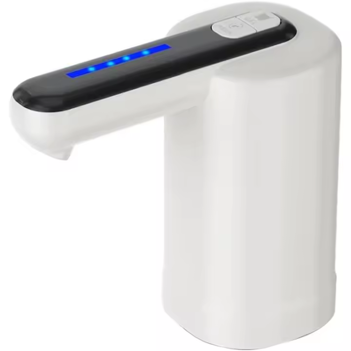 Dispensador de agua para botella de 5 galones, bomba de agua universal de 2 motores de bombeo rápido, carga USB portátil, color blanco, fácil de instalar y usar. - 1