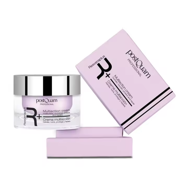 PostQuam - Crema Facial Antiedad Nutritiva Resveraplus - Crema Cara Acido Hialuronico con Aloe Vera, Rosa Mosqueta, Extracto de Vid Roja, Germen de Trigo, Extracto de Soja y Manteca de Karité - Crema Reafirmante Antioxidante y Revitalizante - 50 ml - 1