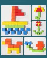 Bloques De Construcción De Madera Coloridas Para Niños Cubos De Madera Para Aprender Formas Y Colores Juguete De Pilastra Para Bebés Y Niños - details 5