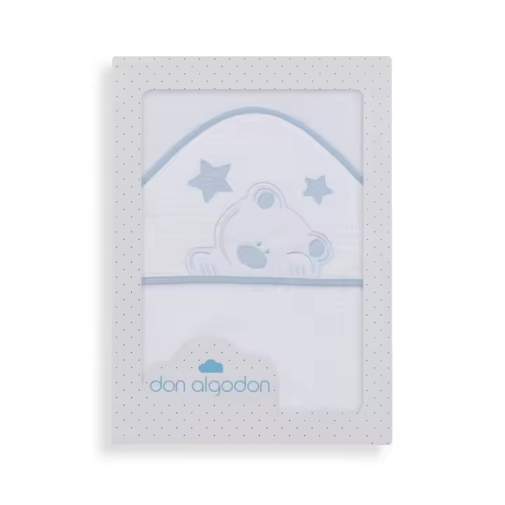 Don Algodón Capa de baño para bebé de Bambú super suave en color azul | Don Algodón | toalla de baño - 1