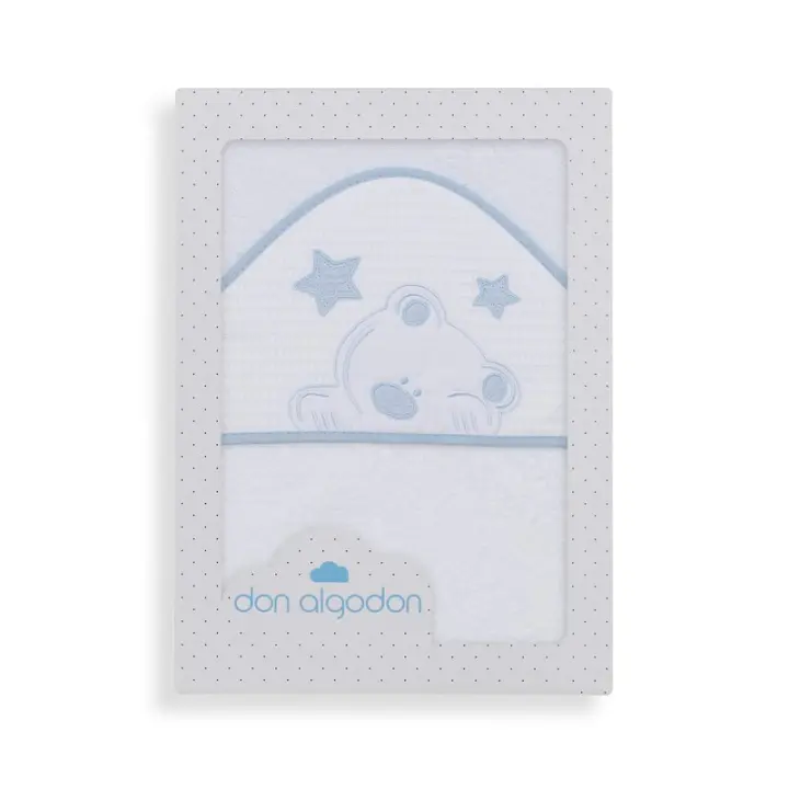 Don Algodón Capa de baño para bebé de Bambú super suave en color azul | Don Algodón | toalla de baño - 1