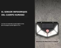 Lámpara De Pared Solar Exterior Con Sensor De Movimiento PIR 100LED Luz Solar Para Jardín Courtyard Iluminación De Calle Moderna ABS IP65 - details 2