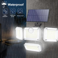 Luces Solares Exteriores Con Sensor De Movimiento 4 Cabezas Luz De Pared Remota Impermeable Para Iluminación De Callejeras Patio Jardín Garage - details 2