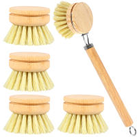 Juego De Cepillos De Cocina De Madera Sisal Recambiables Con Mango Largo Para Limpieza De Ollas Y Sartenes Set Ecológico Para Limpieza Del Hogar - details 9