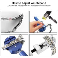 Kit De Herramientas Profesionales Para Reparación De Relojes Herramienta Extendible Para Cortar Y Remover Correas De Reloj Material De Acero Inoxidable Set De Soporte Para Montaje De Bandas - details 9