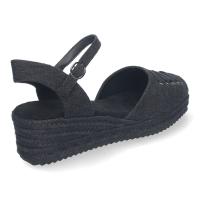 PuntoSalao Sandalias de cuña media en yute para mujer color negro CF-2363 - details 2