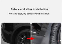 Defensas De Barro De Fibra De Carbono Mate Negro Para Tesla Model Y 2020-2023 Sin Necesidad De Perforar Agujeros Accesorios De Coche - details 1