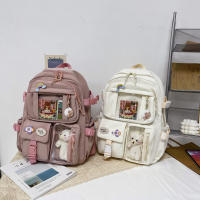 Mochila Kawaii Aesthetic Para Mujer Estudiante Con Accesorios Lindos Bolsa Escolar Japonesa Coreana Rucksack De Nylon Para Adolescentes - details 5