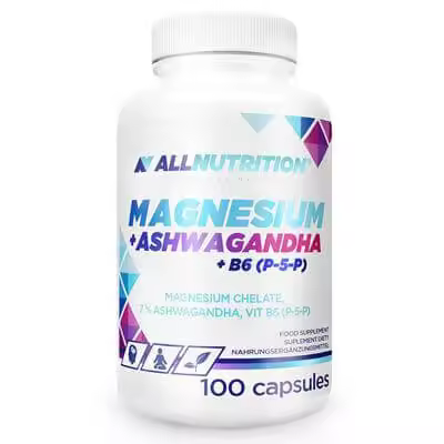 MAGNESIO + ASHWAGANDHA + B6(P-5-P) 100caps - ALLNUTRITION - 1