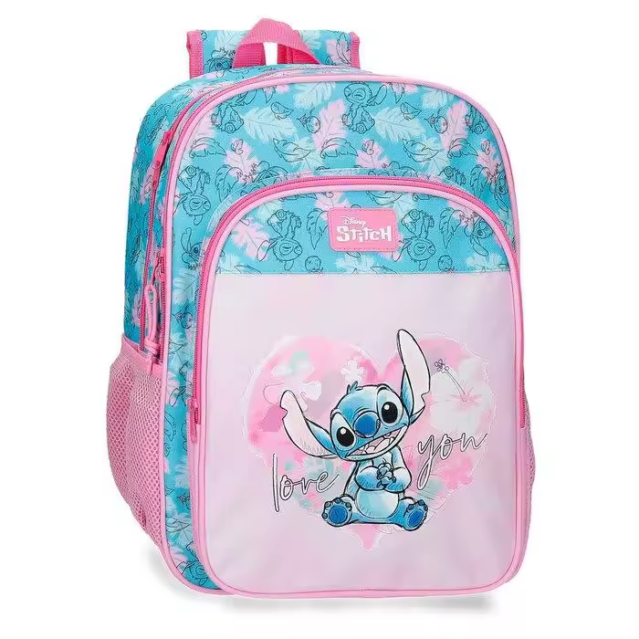 JOUMMA MOCHILA ESCOLAR DOBLE HEART STITCH 40CM ADAPTABLE A CARRO HEART STITCH 13x30x40 Cms. - 1