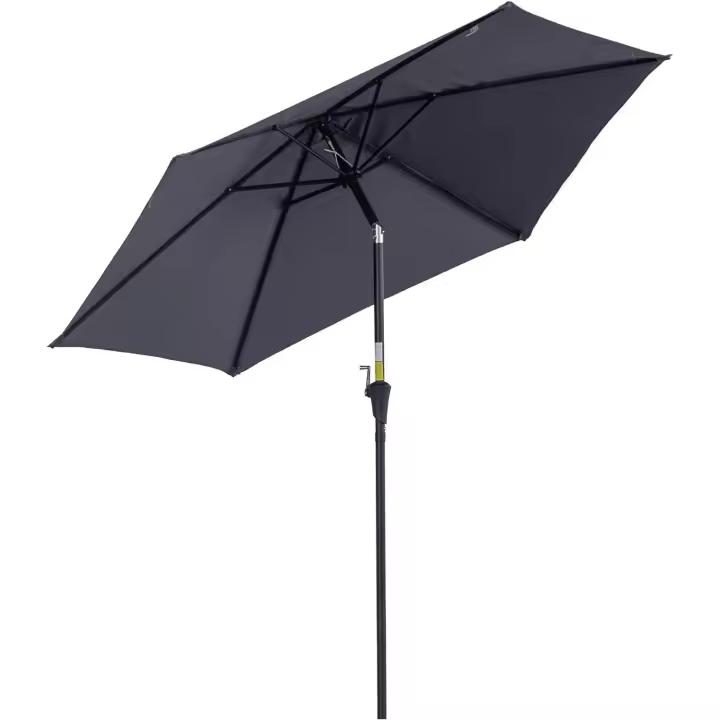 Sombrilla Parasol Reclinable para Jardín Patio Terraza Playa Piscina con Manivela Protector UV Φ2.7x2.35m Aluminio - 1